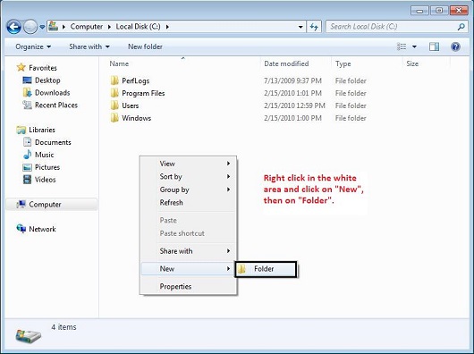 how to create a folder in windows 8